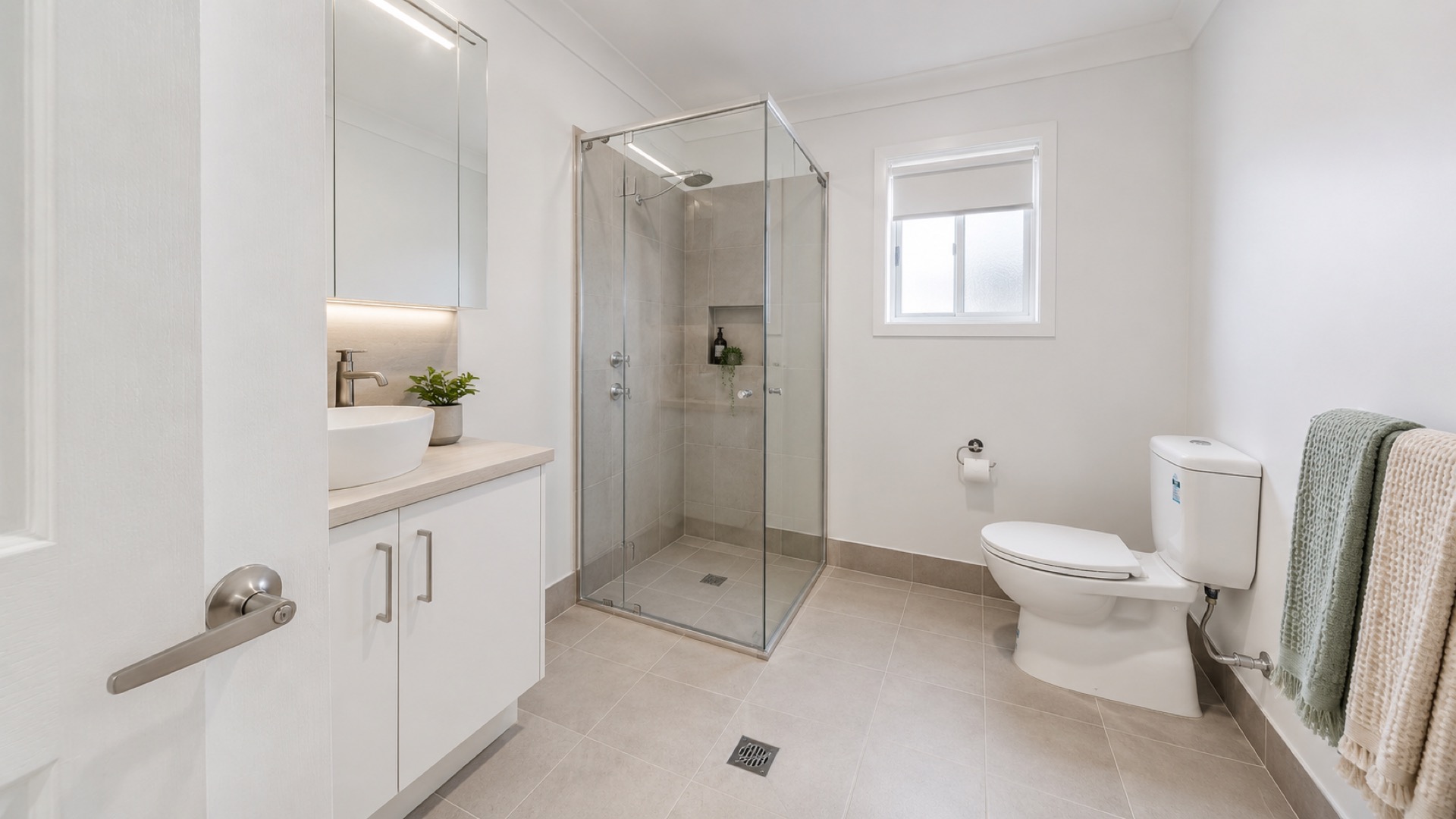 Example granny flat interior design — Bathroom View 1